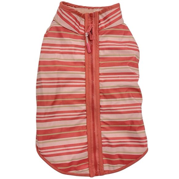 YOULY Size M ( 16"-18") Pink Striped Reversible Cozy Puffer Vest Dog Jacket NWT - Picture 3 of 6